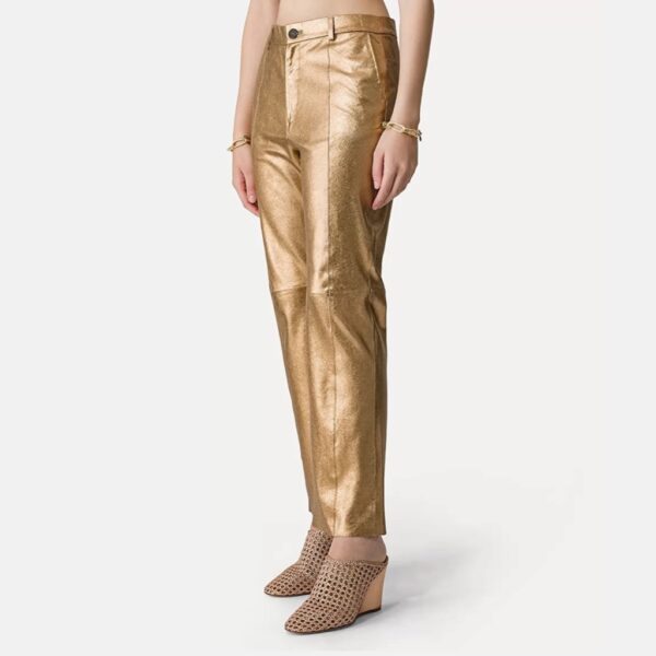 Trousers laminated leather bronze - FORTE FORTE - Image 2