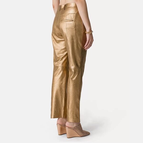Trousers laminated leather bronze - FORTE FORTE - Image 3