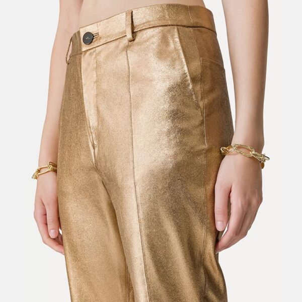 Trousers laminated leather bronze - FORTE FORTE - Image 4