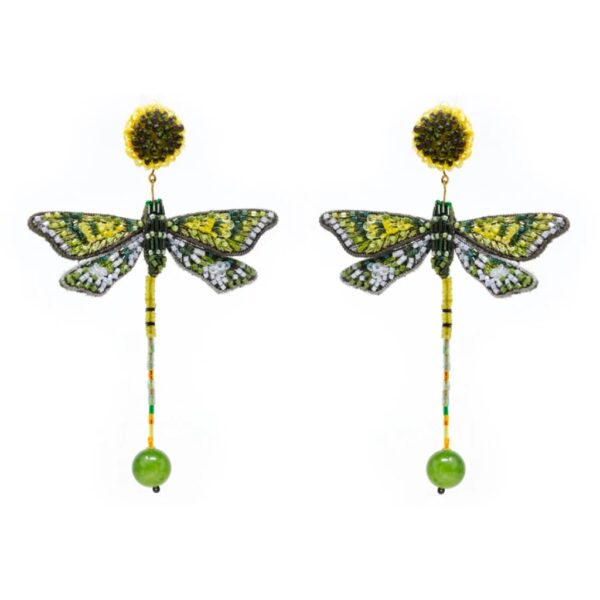 Green Dragonfly Earrings - TROVELORE