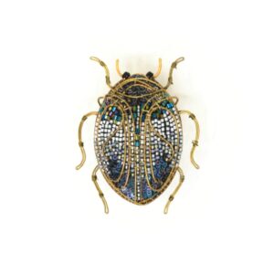Jeweled Scarab Beetle Brooch Pin - TROVELORE
