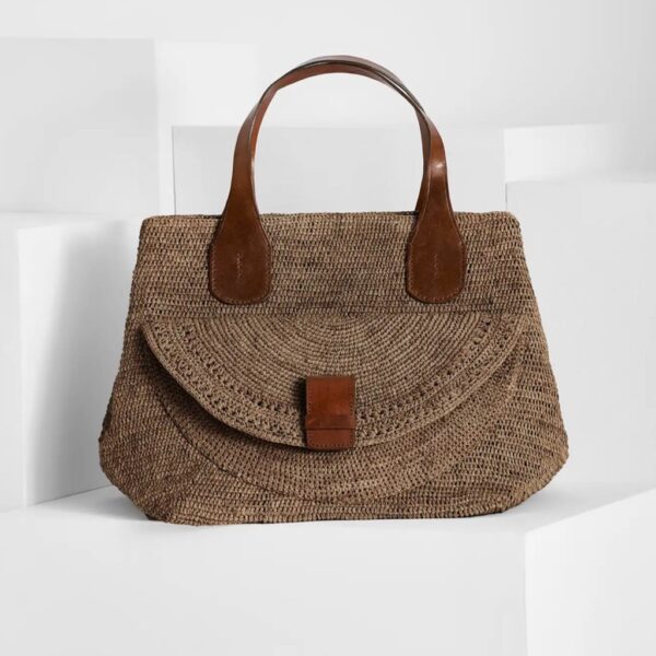 Raffia bag LAZA II brown - IBELIV - Image 2