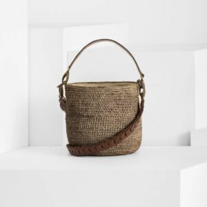 Raffia bag AKAMA brown - IBELIV