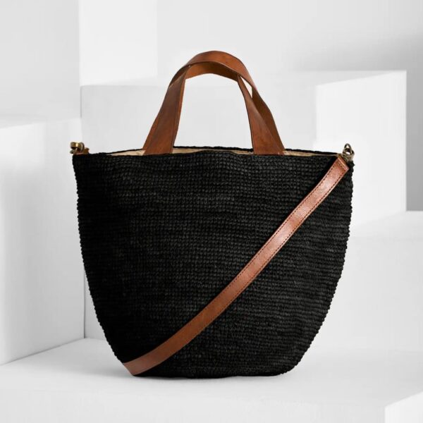 Raffia bag MIROZY black - IBELIV