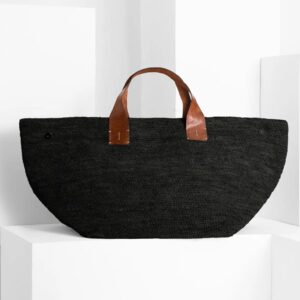 Raffia bag RIO black - IBELIV