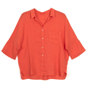 Shirt linen short sleeve paprika - 120% LINO