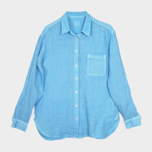 Shirt linen scuba blue soft fade - 120% LINO