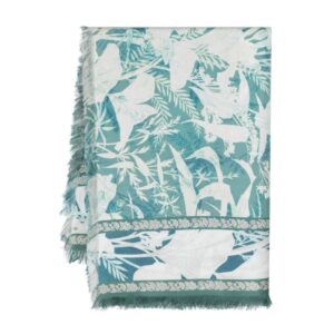 Scarf ALOEUW turquoise green 135x195cm - PIERRE-LOUIS MASCIA