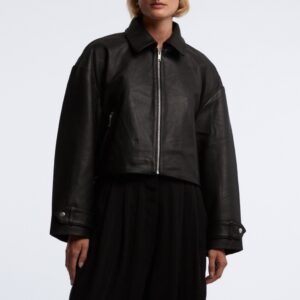 IBEN leather jacket black - ONE AND OTHER
