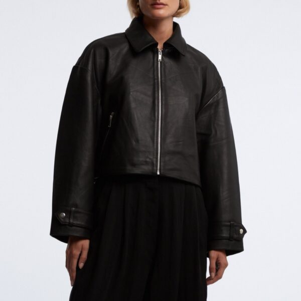 IBEN leather jacket black - ONE AND OTHER