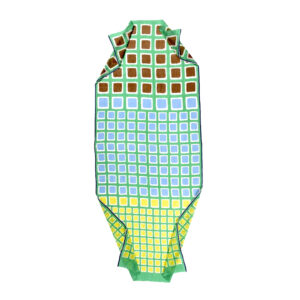 Shawl cotton brown/green/light blue - EPICE