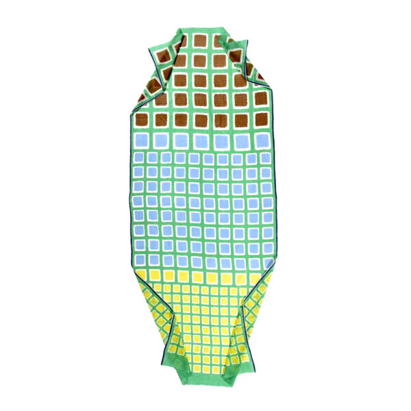Shawl cotton brown/green/light blue - EPICE