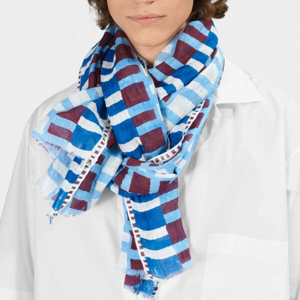Shawl linen/cotton blue - EPICE - Image 2