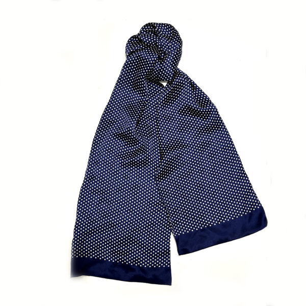 Silk scarf double dots blue