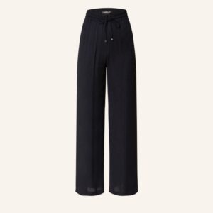 Trousers drawstring viscose black - DONDUP