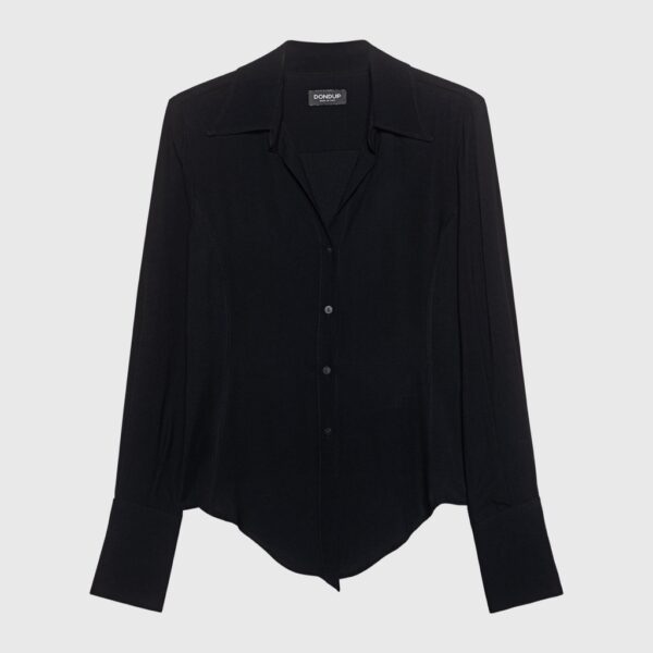 Shirt slim-fit viscose black - DONDUP