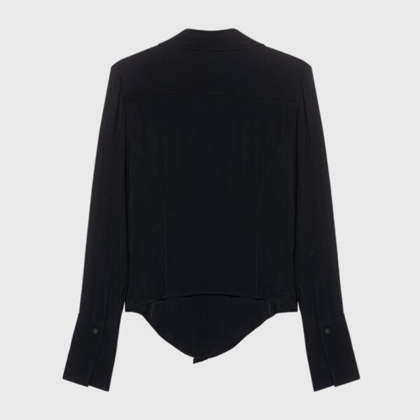 Shirt slim-fit viscose black - DONDUP - Image 2