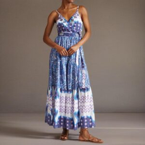 Mia Printed Maxi Dress Multi - RAFFYA