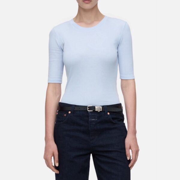 Crewneck Sh Sl Blue Top - CLOSED - Image 2