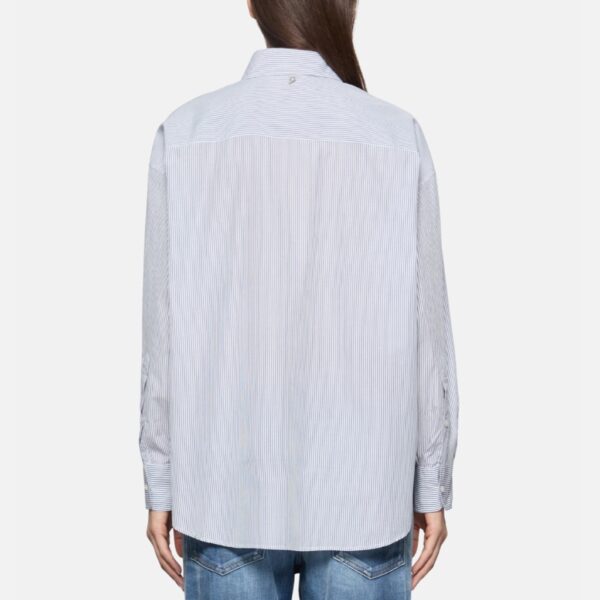Oversized Shirt Striped Poplin - DONDUP - Image 3