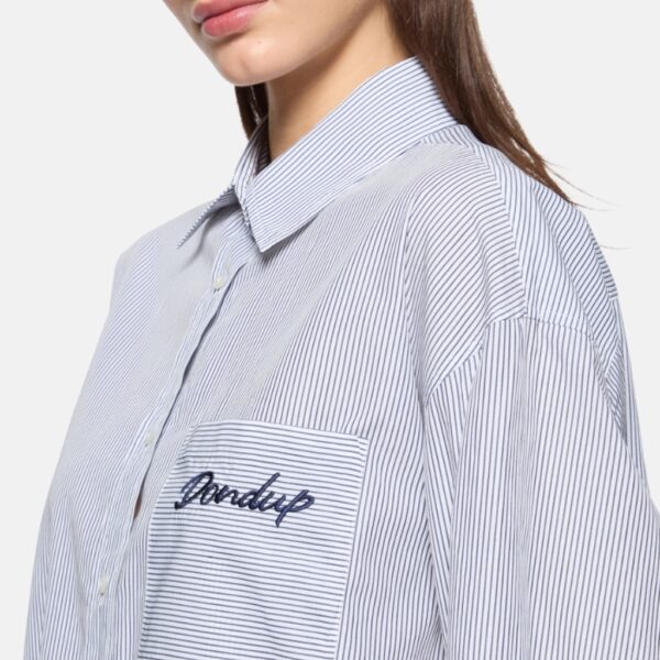 Oversized Shirt Striped Poplin - DONDUP - Image 4