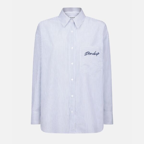 Oversized Shirt Striped Poplin - DONDUP
