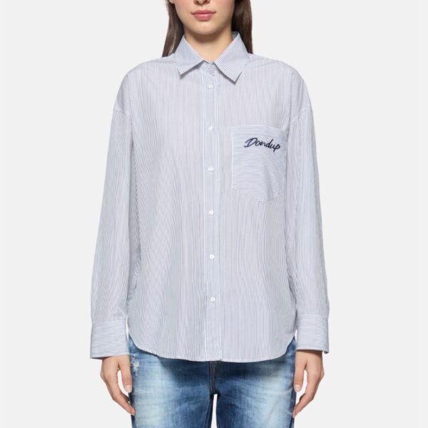Oversized Shirt Striped Poplin - DONDUP - Image 2