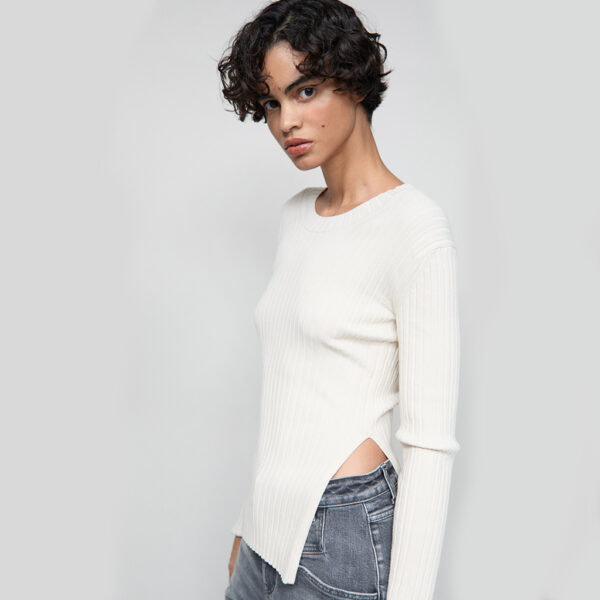 Shirt crew neck long sleeve knit - CLOSED - Image 4