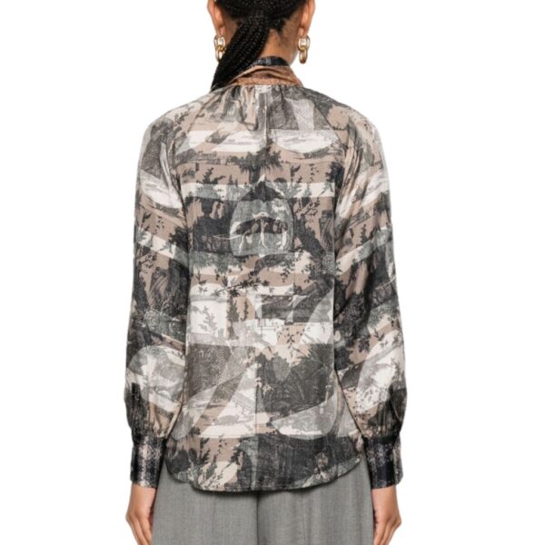 Shirt brown black grey pattern - PIERRE LOUIS MASCIA - Image 4