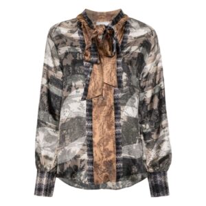 Shirt brown black grey pattern - PIERRE LOUIS MASCIA