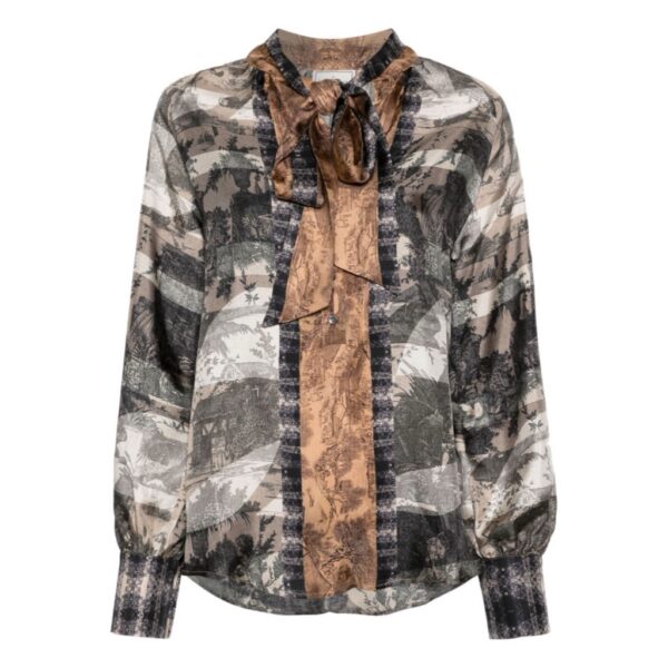 Shirt brown black grey pattern - PIERRE LOUIS MASCIA