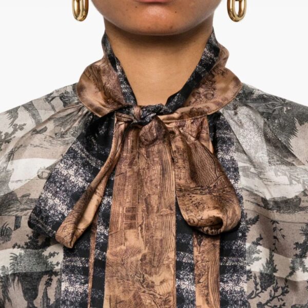 Shirt brown black grey pattern - PIERRE LOUIS MASCIA - Image 5