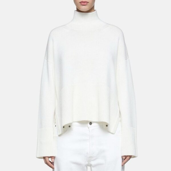 Dolcevita wool high neck sweater off white - DONDUP - Image 2