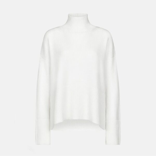 Dolcevita wool high neck sweater off white - DONDUP