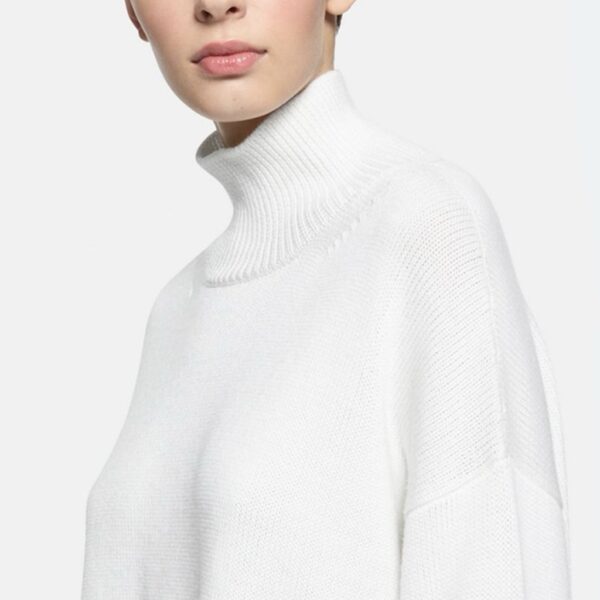 Dolcevita wool high neck sweater off white - DONDUP - Image 4