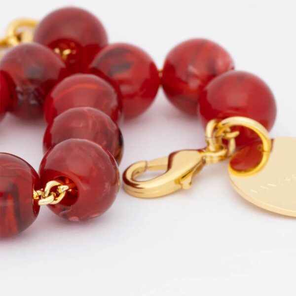 Mini beads bracelet red marble - VANESSA BARONI - Image 3