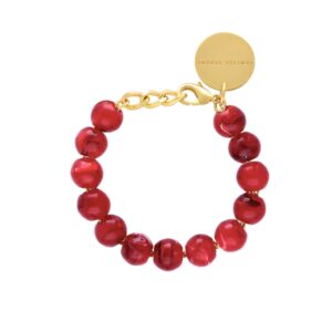 Mini beads bracelet red marble - VANESSA BARONI