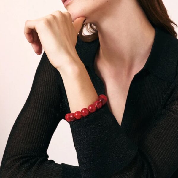 Mini beads bracelet red marble - VANESSA BARONI - Image 2