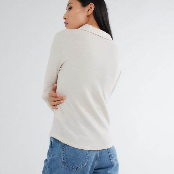 Shirt cotton-cashmere greige - MAJESTIC - Image 5