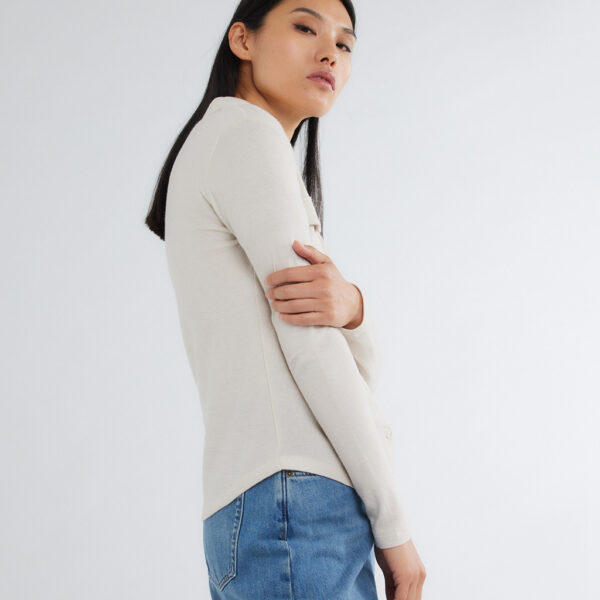 Shirt cotton-cashmere greige - MAJESTIC - Image 7