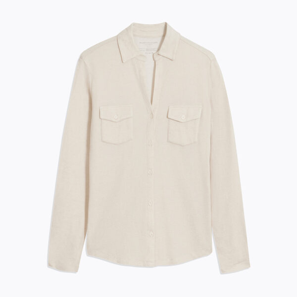 Shirt cotton-cashmere greige - MAJESTIC