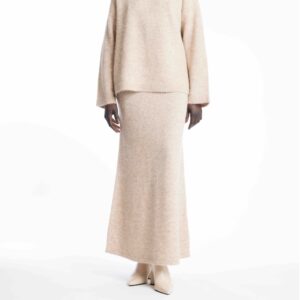 BEAU Knitted skirt sandstone - ONE AND OTHER