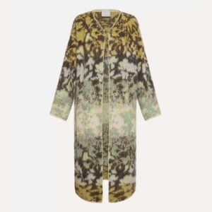 Jacquard knitted coat green - FORTE-FORTE