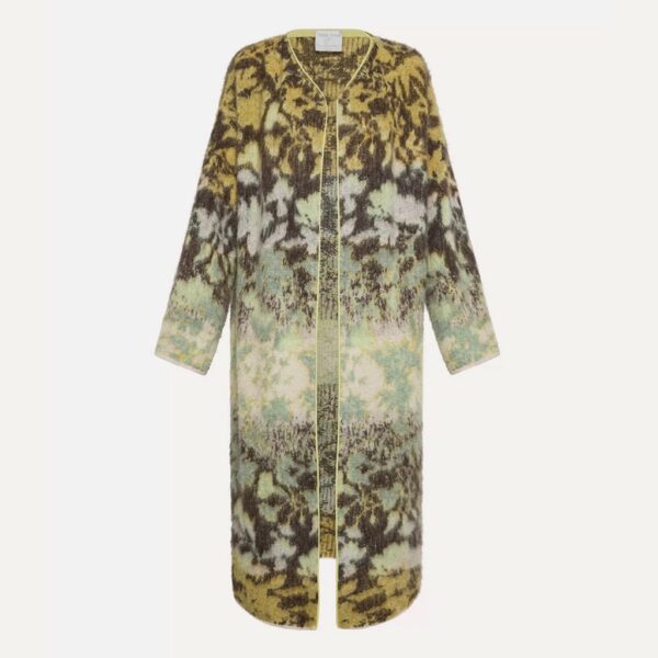 Jacquard knitted coat green - FORTE-FORTE