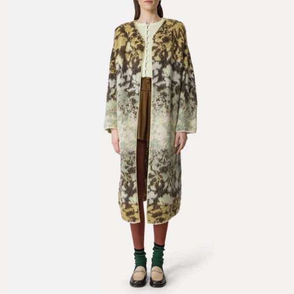 Jacquard knitted coat green - FORTE-FORTE - Image 2