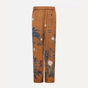 Satin pants brown print - FORTE-FORTE