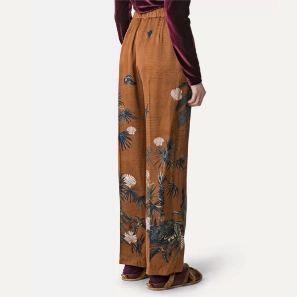 Satin pants brown print - FORTE-FORTE - Image 3