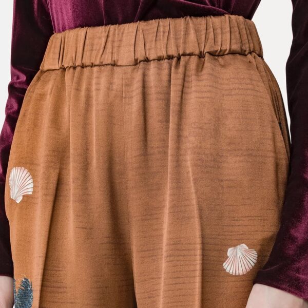 Satin pants brown print - FORTE-FORTE - Image 4