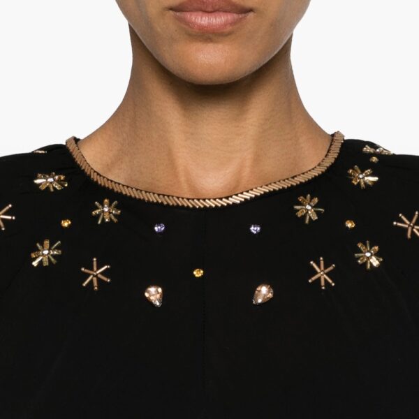 Black crystal embellished maxi dress - FORTE-FORTE - Image 5