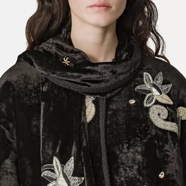 Black velvet embroidered jacket - FORTE-FORTE - Image 4